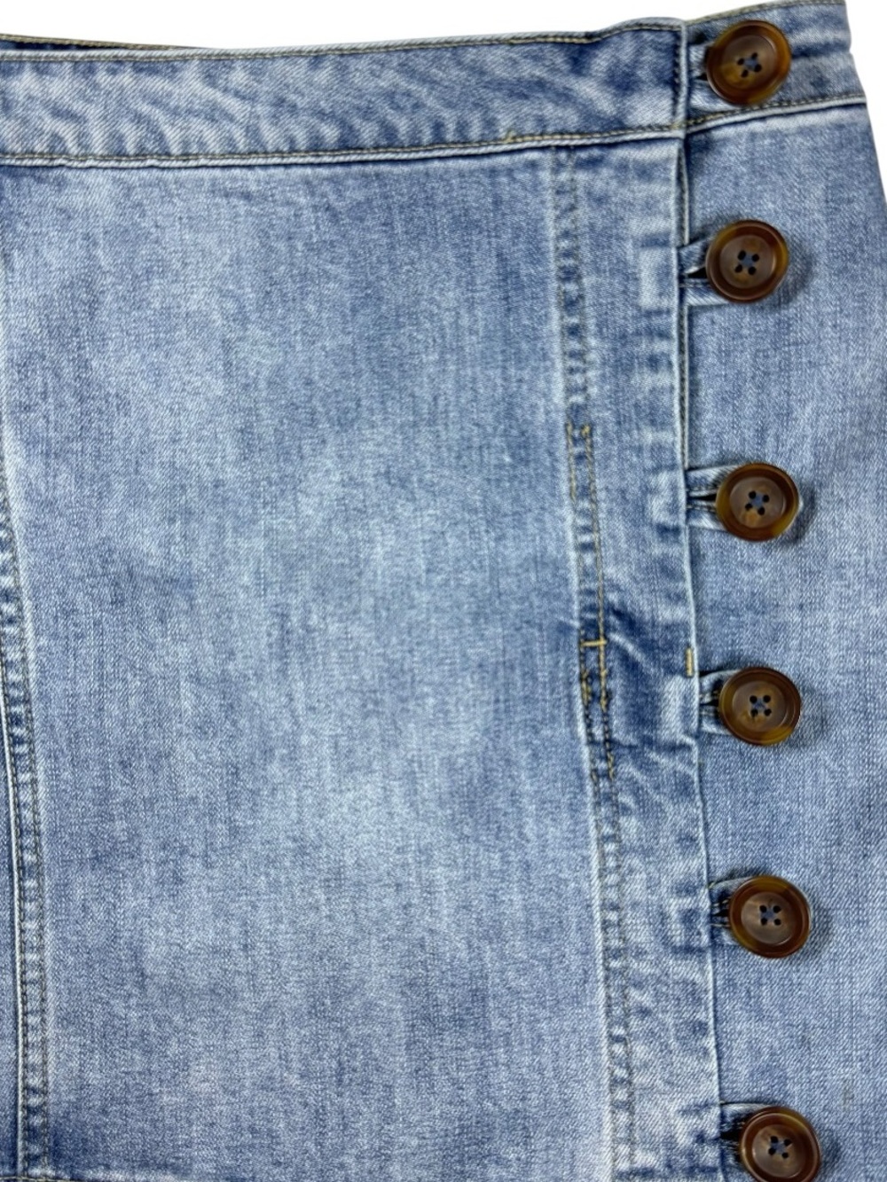 Wishlist Jeans Denim Mini Skirt Button Front Y2K Light Wash Size S - Picture 3 of 10